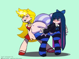 butt expansion, expansion, anime, panty and stocking