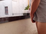Preview 4 of risky peeing and farting on the balcony with neighbours