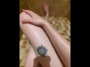 Preview 2 of Freshly shaved legs and pussy glisten in the shower