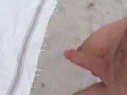 Preview 2 of I FUCK WITH MY BOYFRIEND AT THE PUBLIC BEACH he takes me in all directions and I piss after creampie