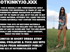 Hotkinkyjo in short dress strip naked