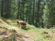 Preview 2 of Guy fucks and cums in MILF  outside in nature