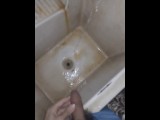 Washing my hand in running water, And Pissing off discretily
