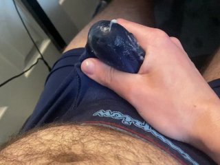 post orgasm handjob, cumshot, underwear fetish, solo male