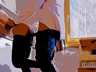 big dick, exclusive, sesso in cucina, best sex position