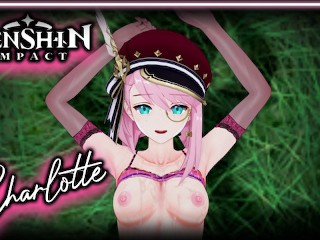 Genshin Charlotte Encontró Ella Misma La Noticia 💦 De Sexo # 1! Anime Hentai R34 JOI Porno Cute Pink Cabello