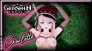 Genshin Charlotte Encontró ella misma la noticia 💦 de sexo # 1!  Anime Hentai R34 JOI Porno Cute Pink Cabello