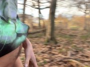 Preview 6 of Risky Handjob and Big Cock Flashing in Public Park (almost Caught)