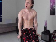 Preview 3 of Having fun jerking off with a vibrating toy on my dick