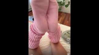 Pink slouch socks teaser