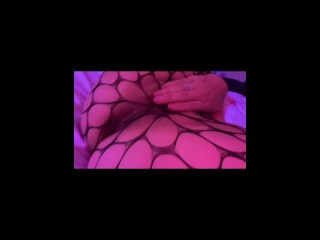 Horny MILF Fingering Tight Pussy in Fishnets until I Squirt everywhere
