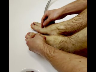 feet, pov, cleaning, reality