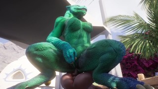 Furry Yiff 3D POV Hentai Yiff Lizard Enjoys Human Cock