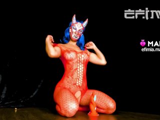 Oops I DRENCHED the floor!! Bad Demon is Bad Dragon's Horny Little Slut