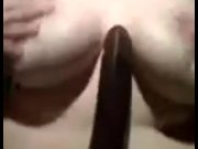 Preview 6 of Titty play with bbc dildo/bbw loves to play with her titties
