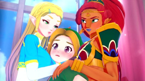 ZELDA AND URBOSA THREESOME WITH LINK 😏 THE LEGEND OF ZELDA HENTAI