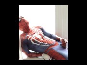 Preview 4 of exhibitionist spiderman cums from hotel window 💦