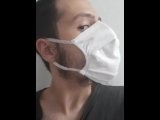 White mask to not show my face There cum on my mouth