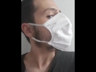 White Mask to not Show my Face there Cum on my Mouth