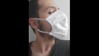 White mask to not show my face There cum on my mouth