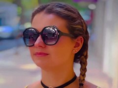 VR - Braless in a Sheer Yellow Top in Public