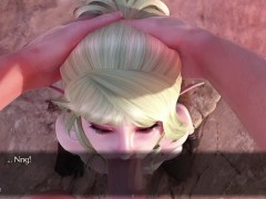 Oral Creampie on Green Eyed Elf - Goblin Layer