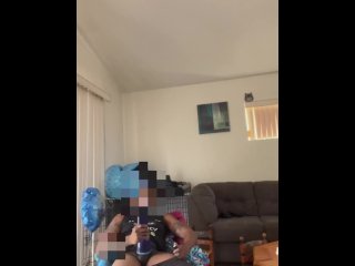 Fleshbating on chair