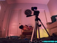 Katie from Katie's World Spread and Working Her Wet Pussy