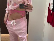 Preview 2 of OMG! I tried on cute pyjamas and couldn't resist masturbating in public fitting room - Vikki Pie