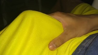 BULGE  OF COCK IN SHORTS AMARILLOS