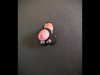 Hot Straight Guy Using Glory Hole With Cock Vibrator Milking Machine With Some Moaning & Big Cumshot