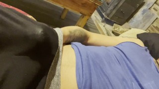 Cumshot with the gym tights