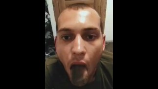 The strict master ordered the slave to lick dirty sneakers