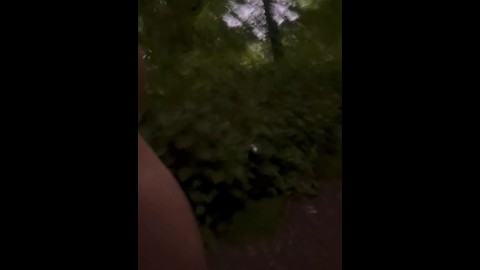 Naked walk in woods from car wanking