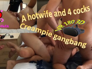 creampie gangbang, virtual sex pov, sloppy seconds, bareback