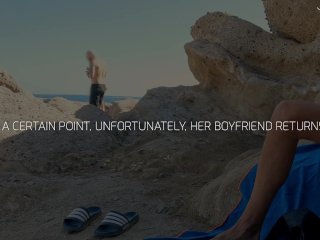 HANDJOB SLUT BEACH: Dickflash for a Slutty Little Bitch and She Can'tResist to Make_Me Cum.