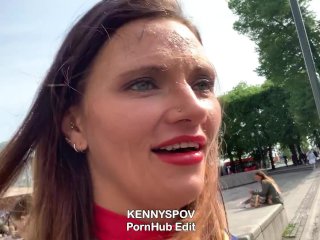 Belgian Pornstar KimberlyX's First Public Cumwalk