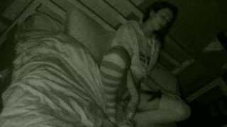 Cute Step-Sister Plays With Her Favorite Toy A Night Vision Camera And Gets Really Creative