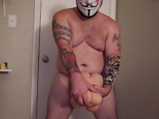 standing doggystyle, jerking off, hard rough sex, bisexual male