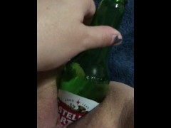 Beer bottle , deep penitration, stretch my hole