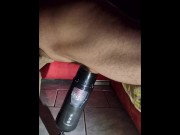 Preview 5 of Quickly with my automatic male masturbator til massive cumshot on the floor
