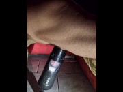 Preview 6 of Quickly with my automatic male masturbator til massive cumshot on the floor
