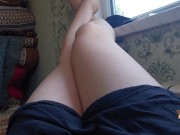 Preview 3 of LEGS of Femboy White Crossdresser Legs Cute Ladyboy Trans