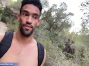Preview 2 of Risky naked hiking on the sunset! Almost get caught! Perfect ass man