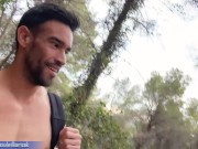 Preview 6 of Risky naked hiking on the sunset! Almost get caught! Perfect ass man