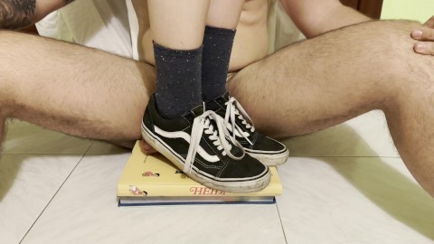 My Dirty Vans & Socks Crushing His Cock