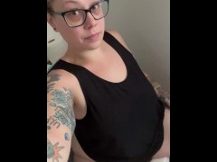 BBW stepmom MILF had to pee so bad your POV