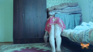 Hot Whit 变装者穿着肚皮舞者连衣裙业余 Femboy 娘娘腔