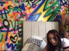 My delicious stepdad fucks me foursome for not doing homework