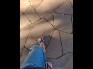 POV of my Feets Walking Outdoor